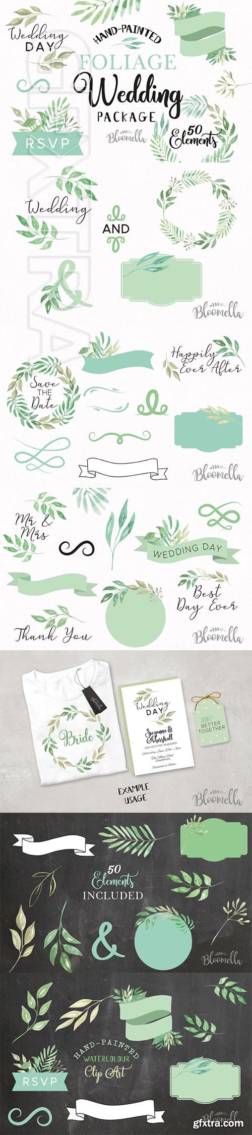 CreativeMarket - Foliage Wedding Leaves Leaf Package 2348452