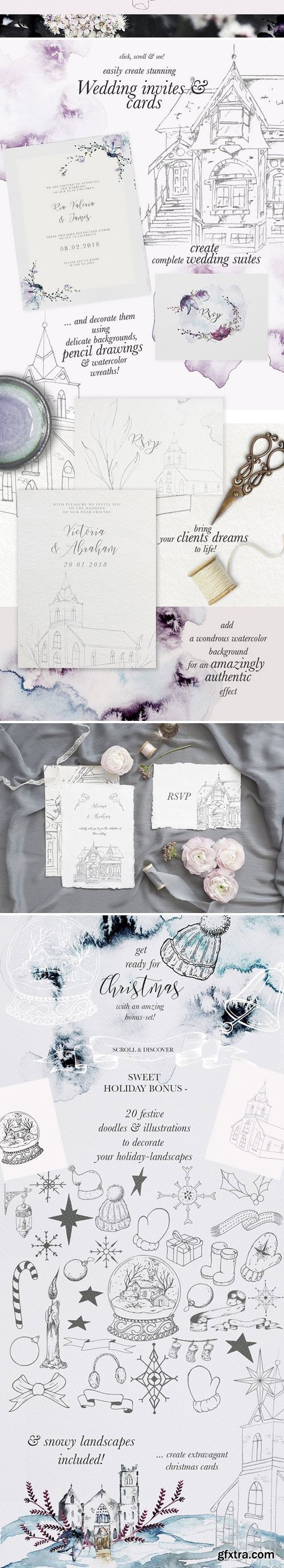 CM - Wedding Venue &Travel Watercolor Set 2070241