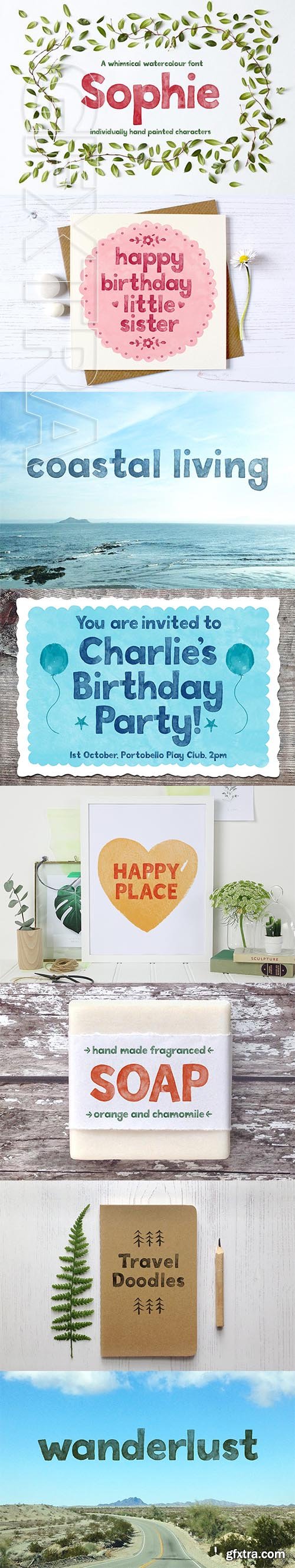 CreativeMarket - Sophie Watercolour Display Font 2348817