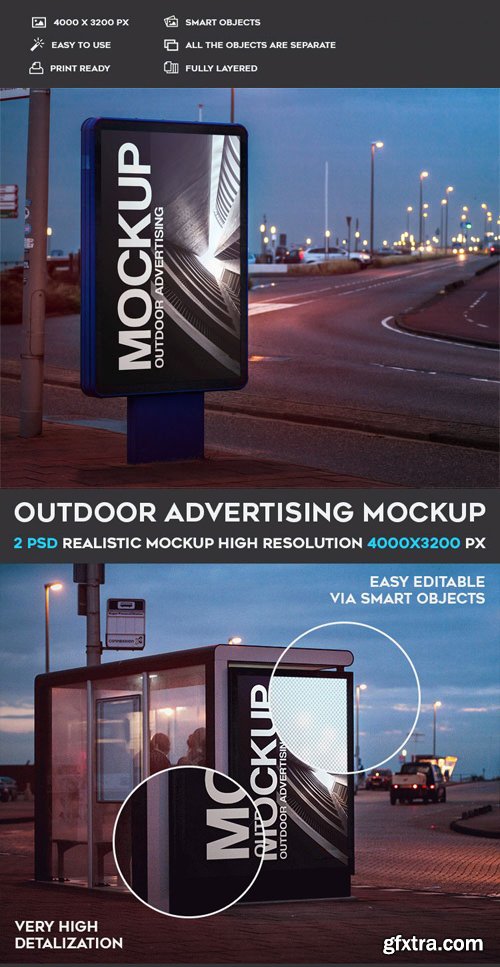 Outdoor Advertising - 2 PSD Mockups