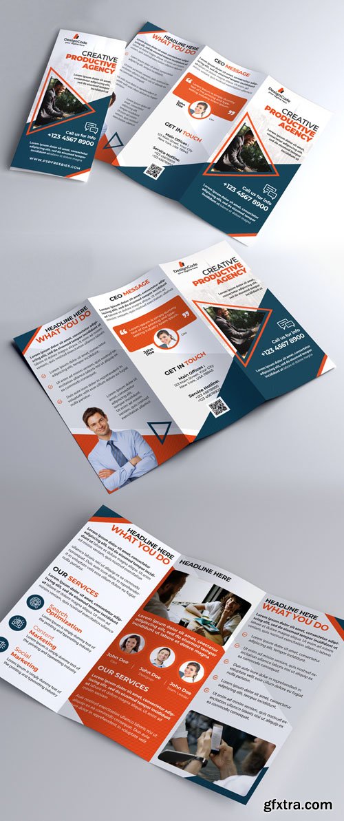 Multipurpose Tri-fold Brochure Design PSD Template