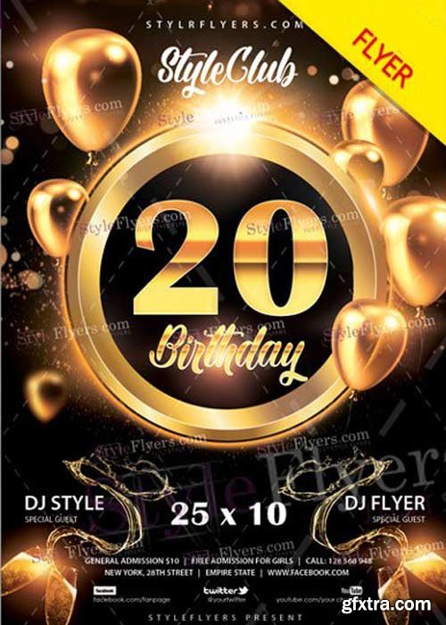 Birthday Party V5 2018 Flyer PSD Template