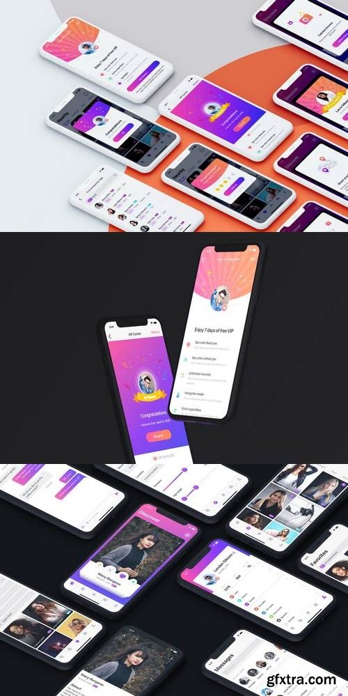 Dating mobile app UI kit