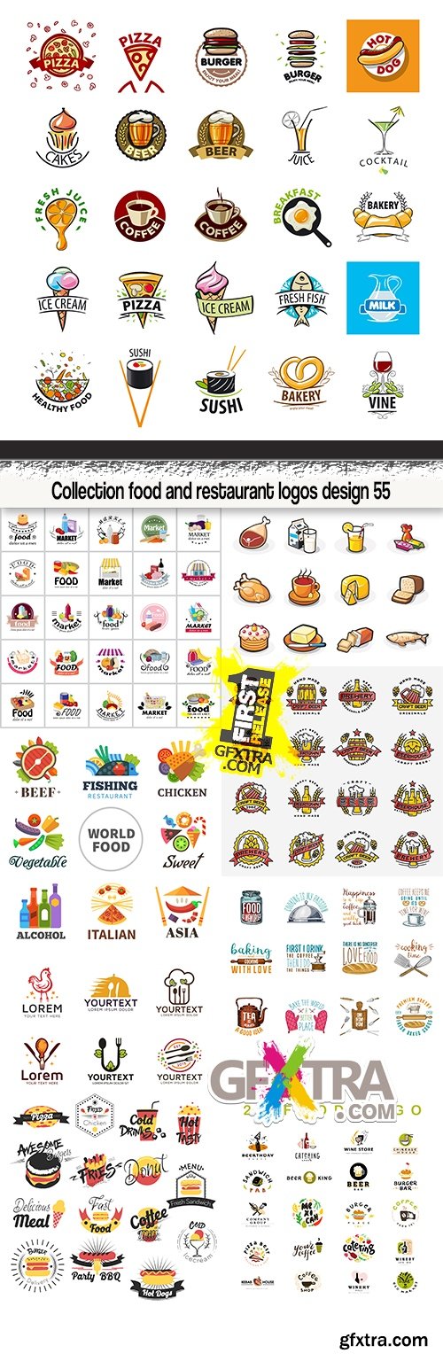 Collection food and restaurant logos design 55