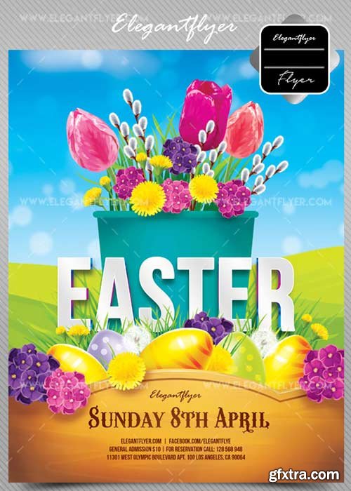 Easter V2 2018 Flyer PSD Template + Facebook Cover