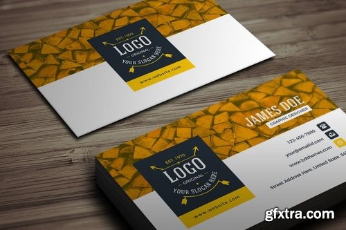 Business Card Template Retro 03