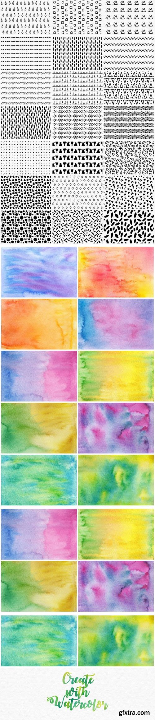 CM - Watercolor Patterns & Textures Kit 1620304