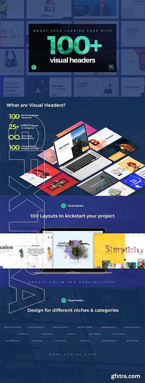 CreativeMarket - 100 Visual Website Headers 2348781