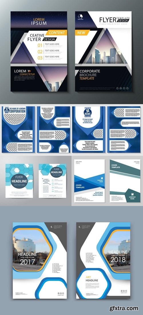 Vectors - Blue Business Flyers 35