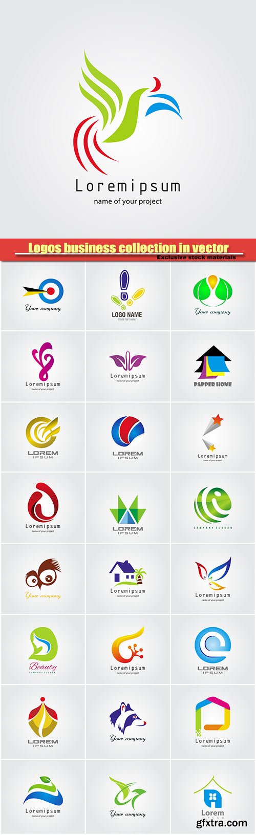 Logos business collection in vector