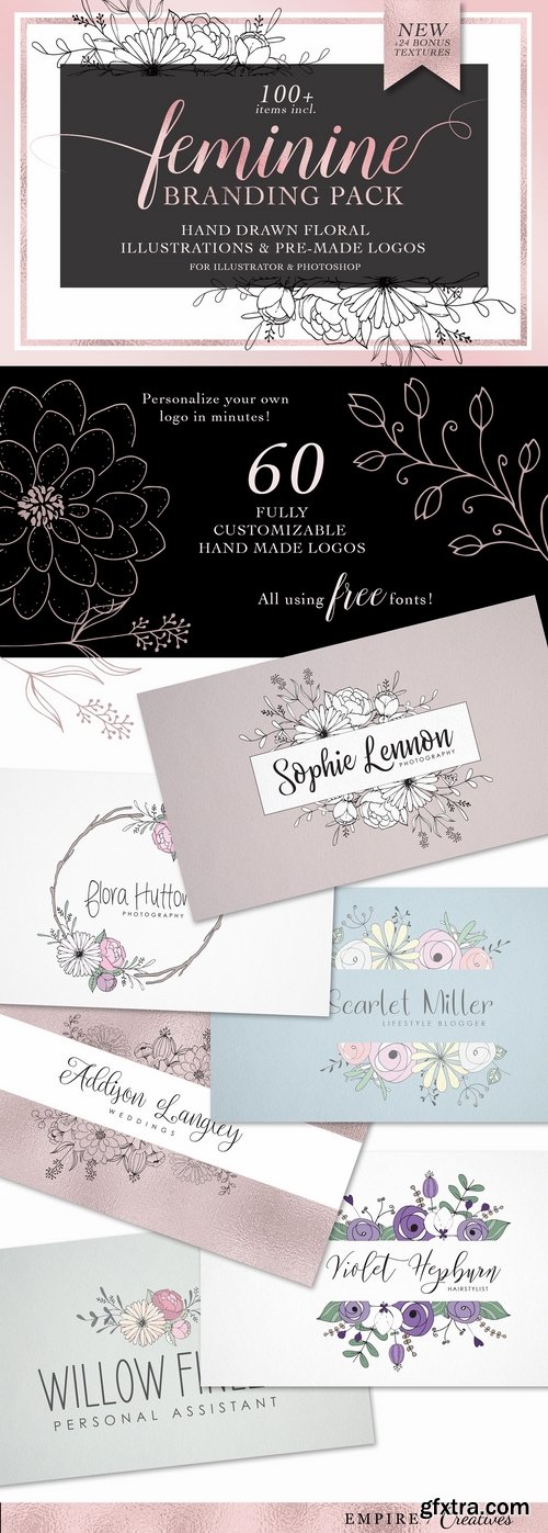 CM - Feminine Logo & Branding Pack 2286011