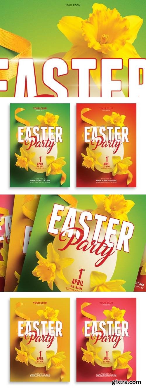 Easter / Spring Party A5 Flyer Template