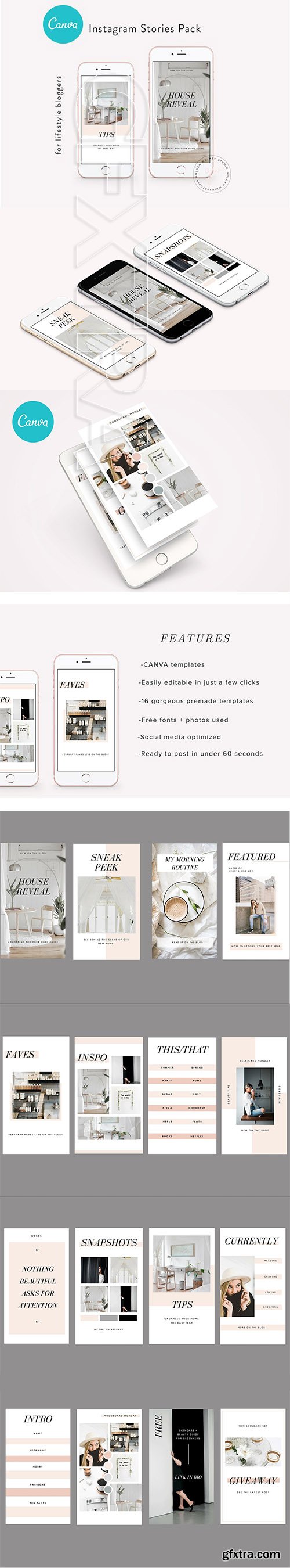 CreativeMarket - CANVA Insta Stories Templates Vol1 2347912