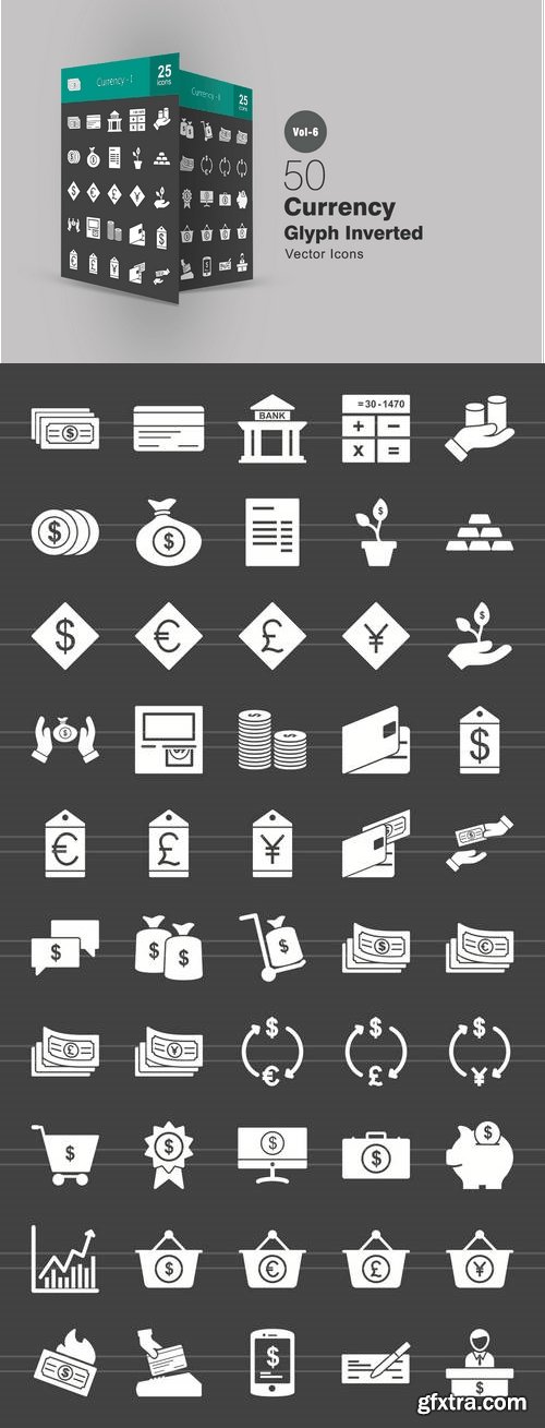 50 Currency Glyph Inverted Icons