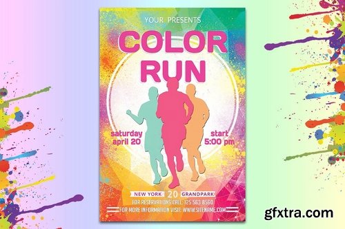 CM - Color Run Flyer And Poster 2325258