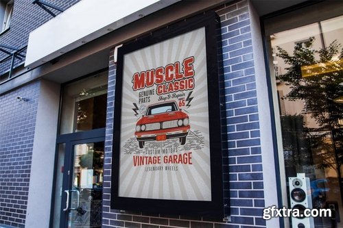 Muscle Classic Tee Design  Old Car T-Shirt Label