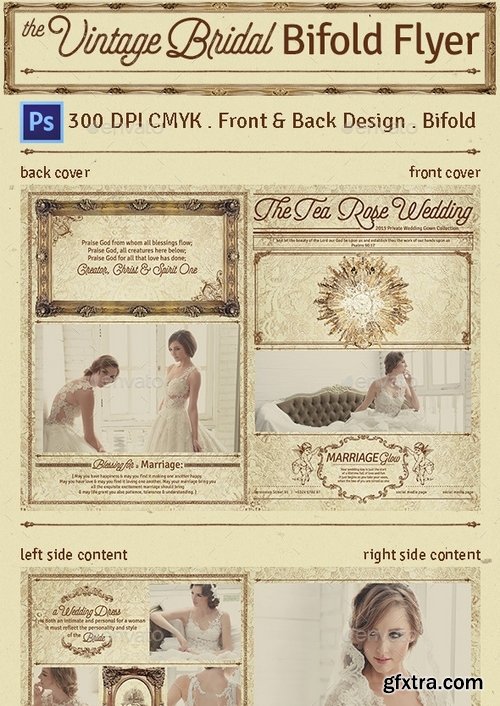 GraphicRiver - Vintage Bridal Bifold Flyer 12071247