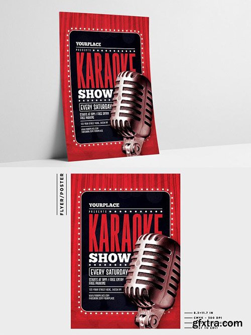 CreativeMarket - Karaoke Flyer Poster Template 2348480