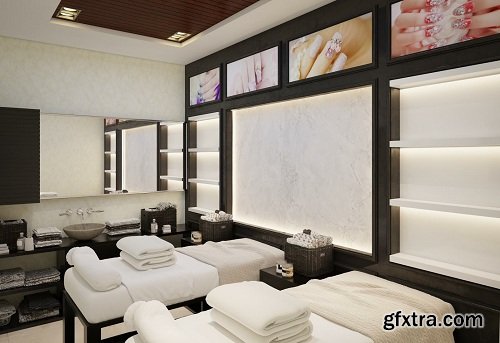 Nail Salon 3D Interior Scene