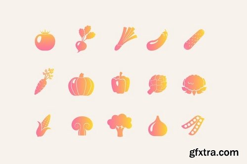 Bright Vegetables Icons