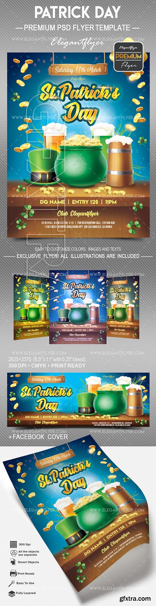 St Patrick Day V04 – Flyer PSD Template + Facebook Cover