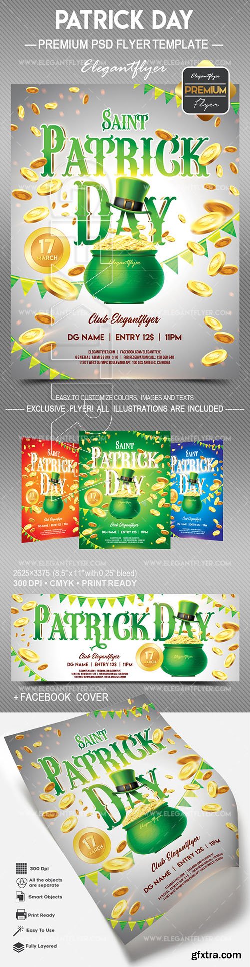 St Patrick Day V03 – Flyer PSD Template + Facebook Cover