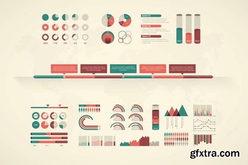 Timelane Infograpics and Geometric Vector Banners Set