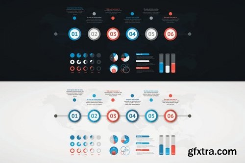 Timelane Infograpics and Geometric Vector Banners Set