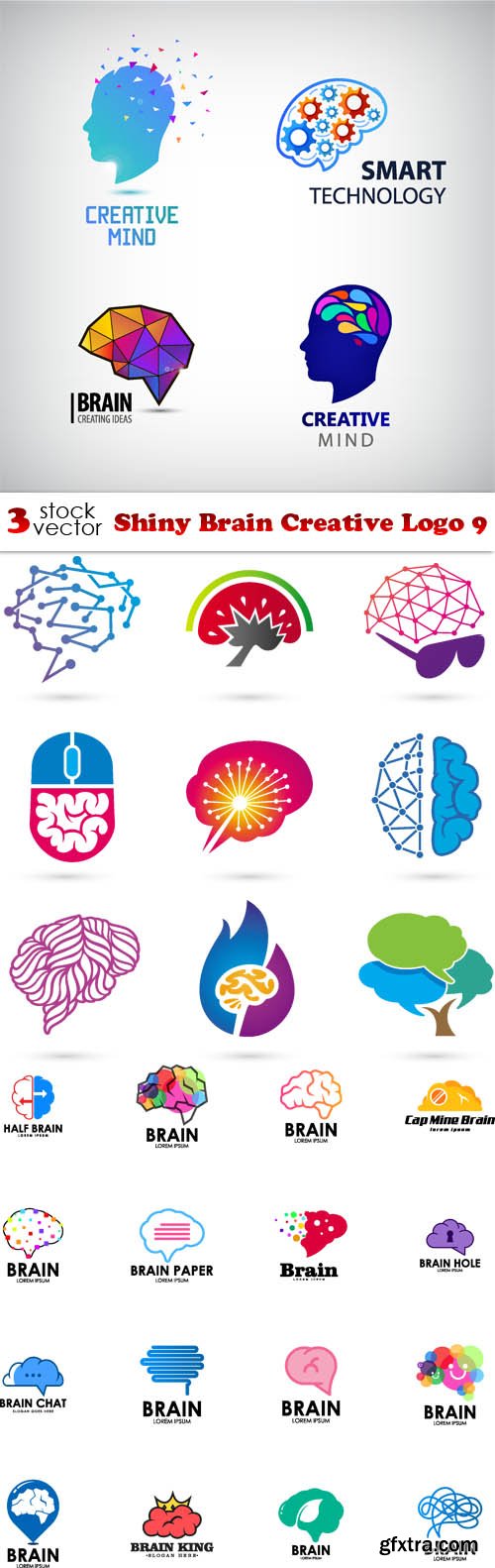 Vectors - Shiny Brain Creative Logo 9