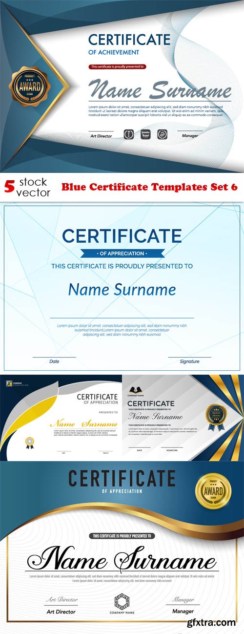 Vectors - Blue Certificate Templates Set 6