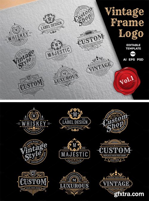 CM - Retro Vintage Frame Logo Template 2316294