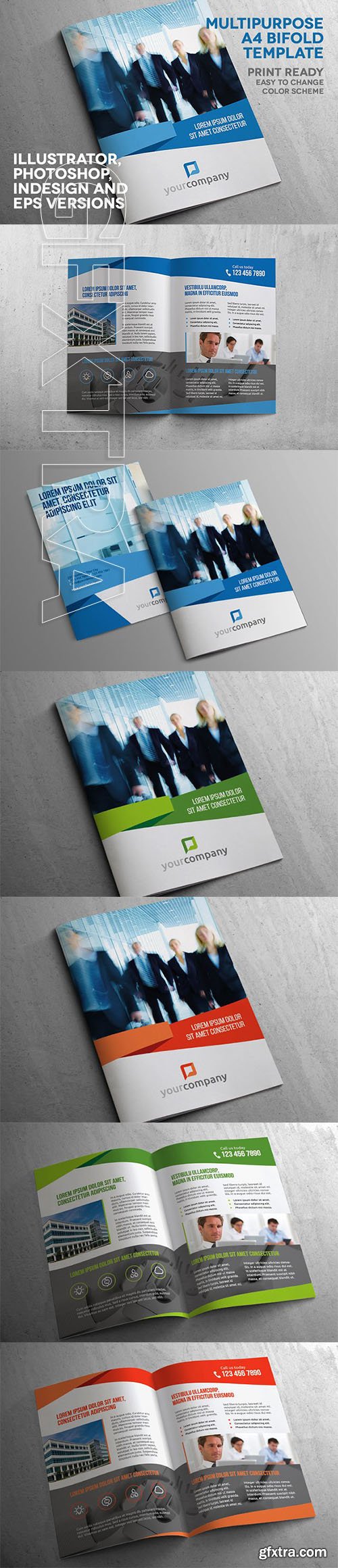 CreativeMarket - Multipurpose A4 Bifold Print ready 2334663