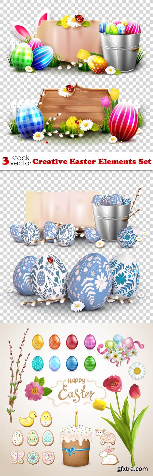 Vectors - Creative Easter Elements Set