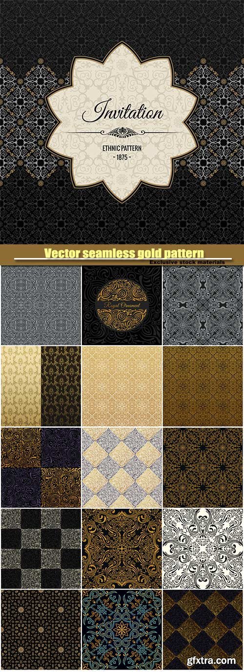 Vector seamless gold pattern with art ornament