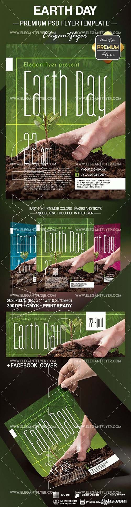 Earth Day – Flyer PSD Template + Facebook Cover