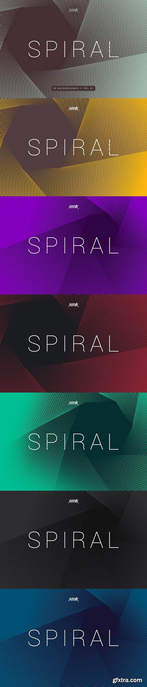 Spiral | Hexagon Swirl Backgrounds | Vol. 01