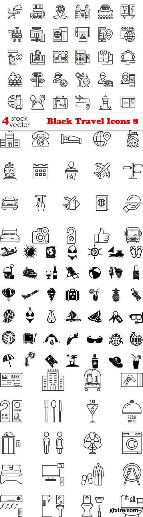 Vectors - Black Travel Icons 8