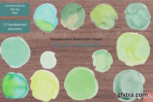 CM - Handpainted Watercolor Green Circles 2319711