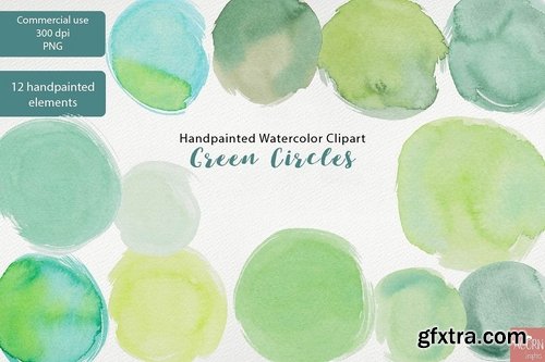 CM - Handpainted Watercolor Green Circles 2319711