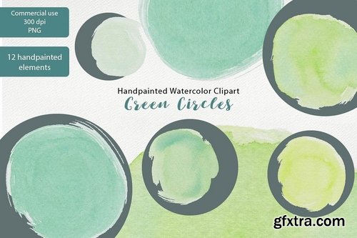 CM - Handpainted Watercolor Green Circles 2319711