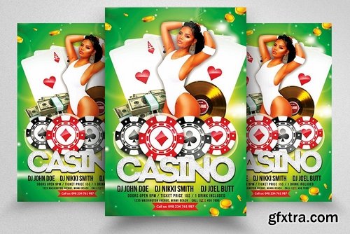 CM - 10 Casino Night Flyers Bundle 2324191