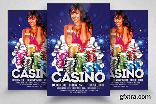 CM - 10 Casino Night Flyers Bundle 2324191