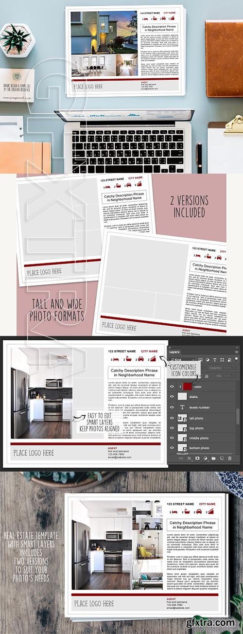 CreativeMarket - Real Estate Flyers with smart layers 2348990