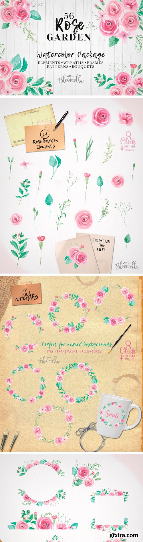 CM - Watercolor Rose Wedding Clipart 2316984