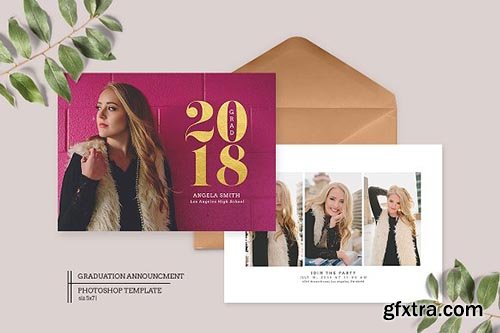 CreativeMarket - Graduation Card Template 2334643