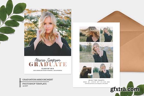 CreativeMarket - Graduation Card Template 2334609