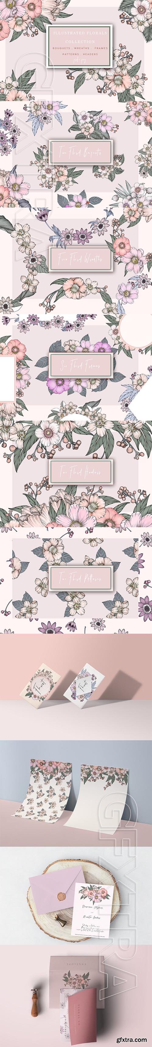 CreativeMarket - Illustrated Floral Collection 2348667