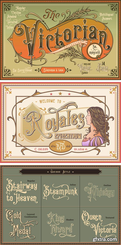 Fontbundles - Victorian Fonts Collection 68629