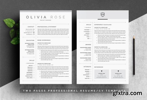 CreativeMarket 3 Pages Word Resume Template 2320208