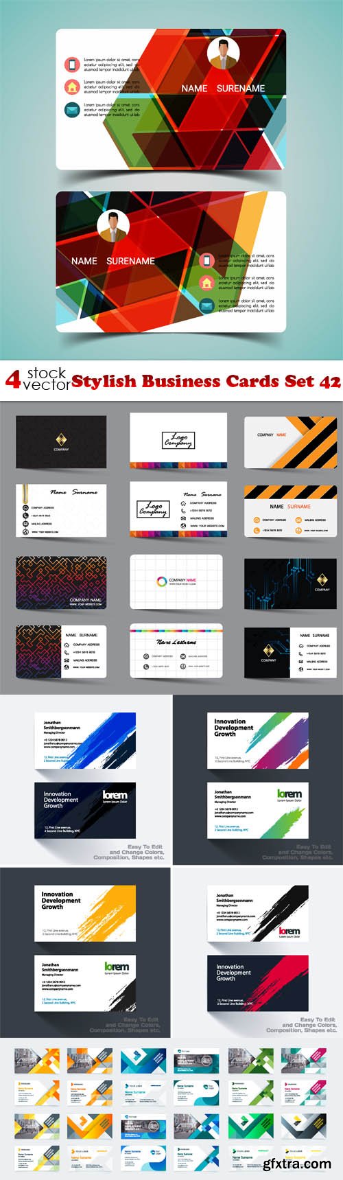 Vectors - Stylish Business Cards Set 42